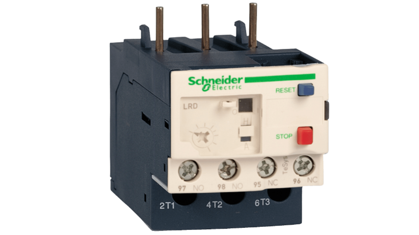 Relè di sovraccarico Schneider Electric LR3D216 per motori trifase, corrente 12-18 A, protezione fino a 7,5 kW.