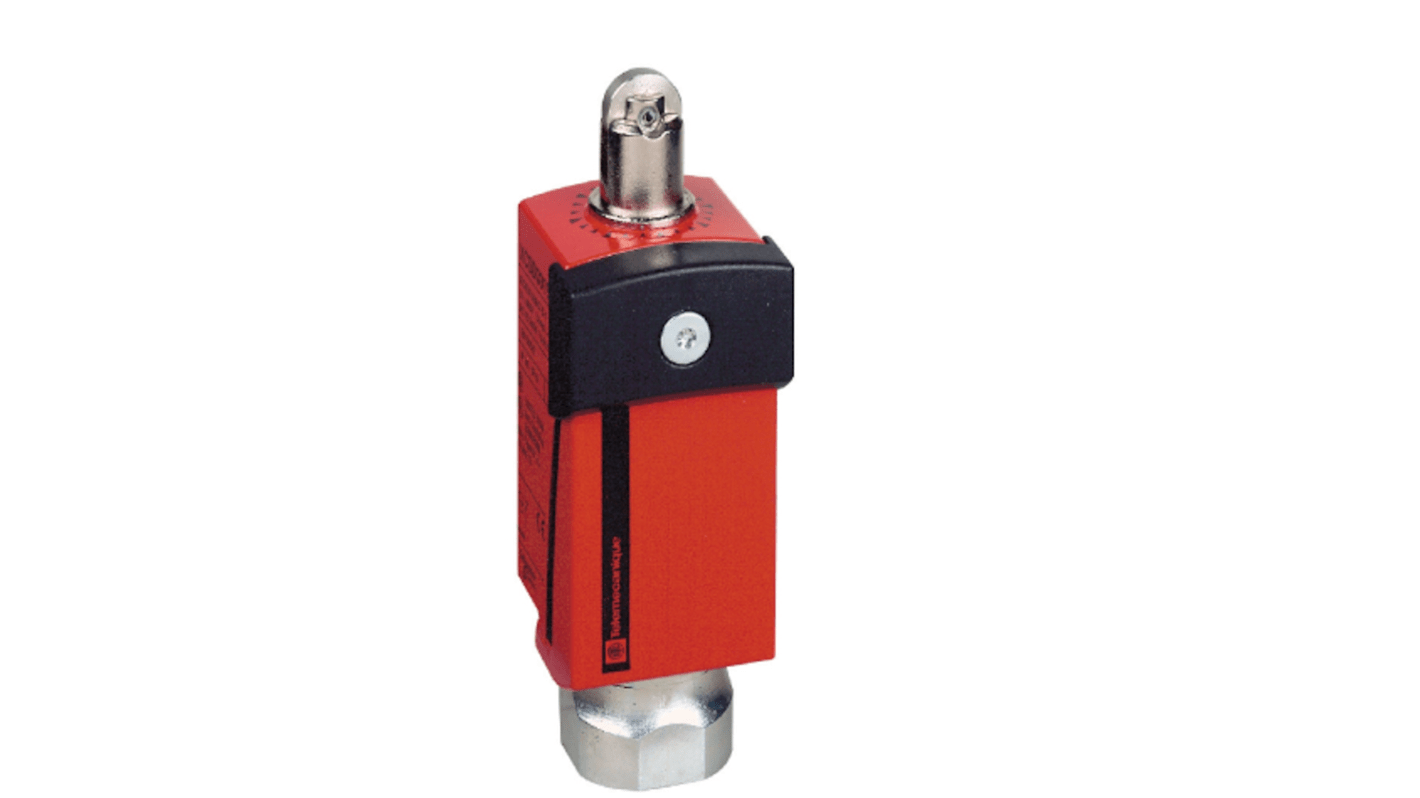 Interruttore di fine corsa rullo Telemecanique Sensors XCSD3902G13, 2NC/1NA, IP66/IP67, corpo in Zamak, resistenza agli urti IK06.