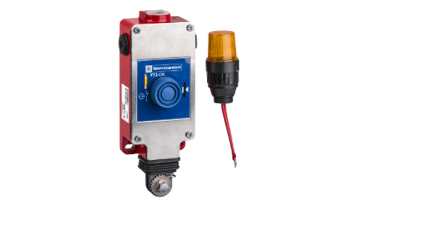Interruttore a fune Telemecanique Sensors XY2CH13293 per arresto di emergenza, grado di protezione IP65, adatto per ambienti difficili.