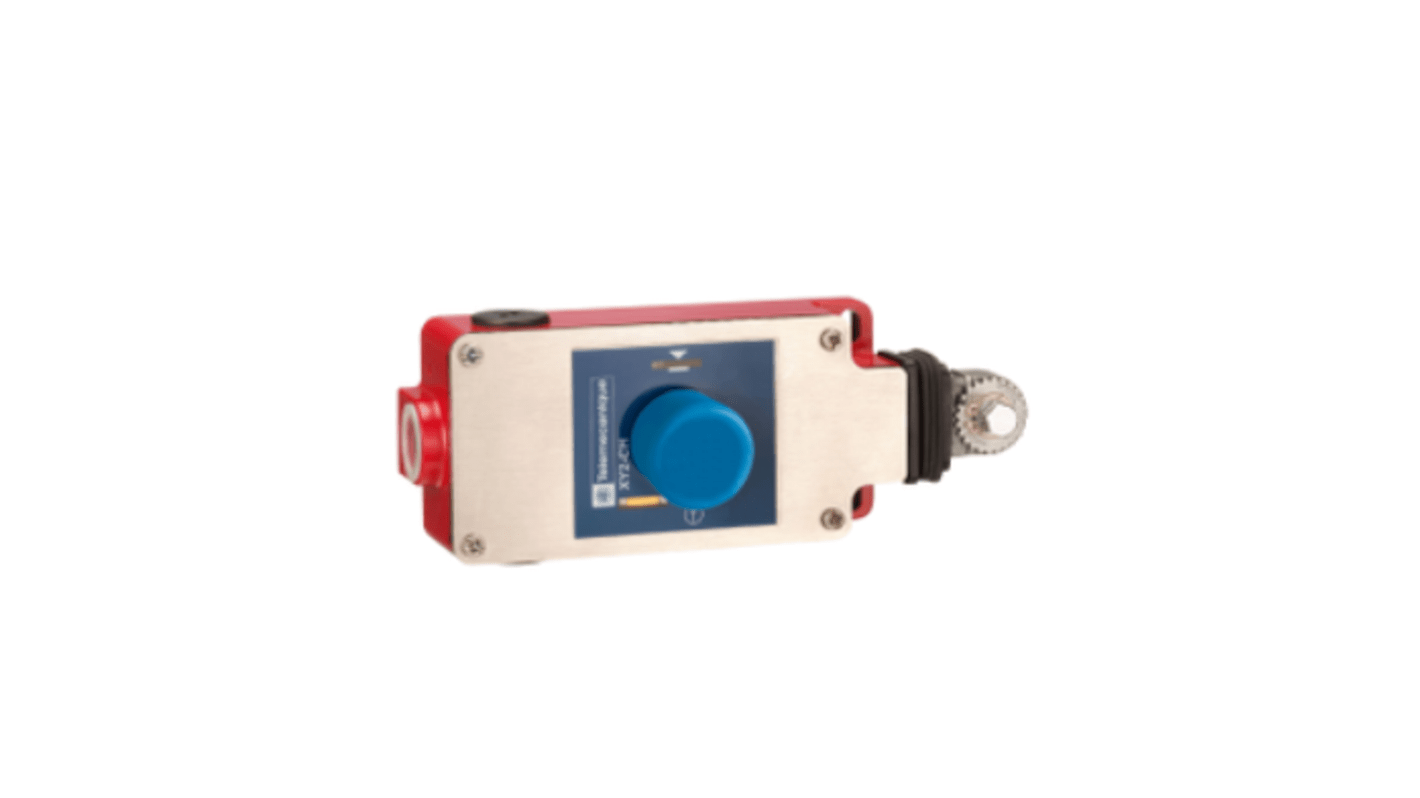 Interruttore a fune Telemecanique Sensors XY2CH13350 per arresto di emergenza, lunghezza corda 30 metri, montaggio a destra o sinistra.