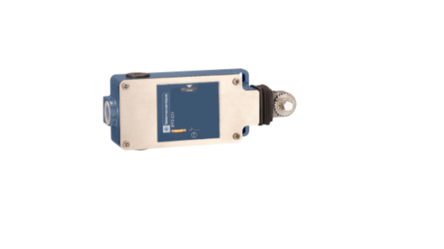 Interruttore a fune Telemecanique Sensors XY2CH33010, NO/NC, IP65, progettato per arresto di emergenza in ambienti difficili.