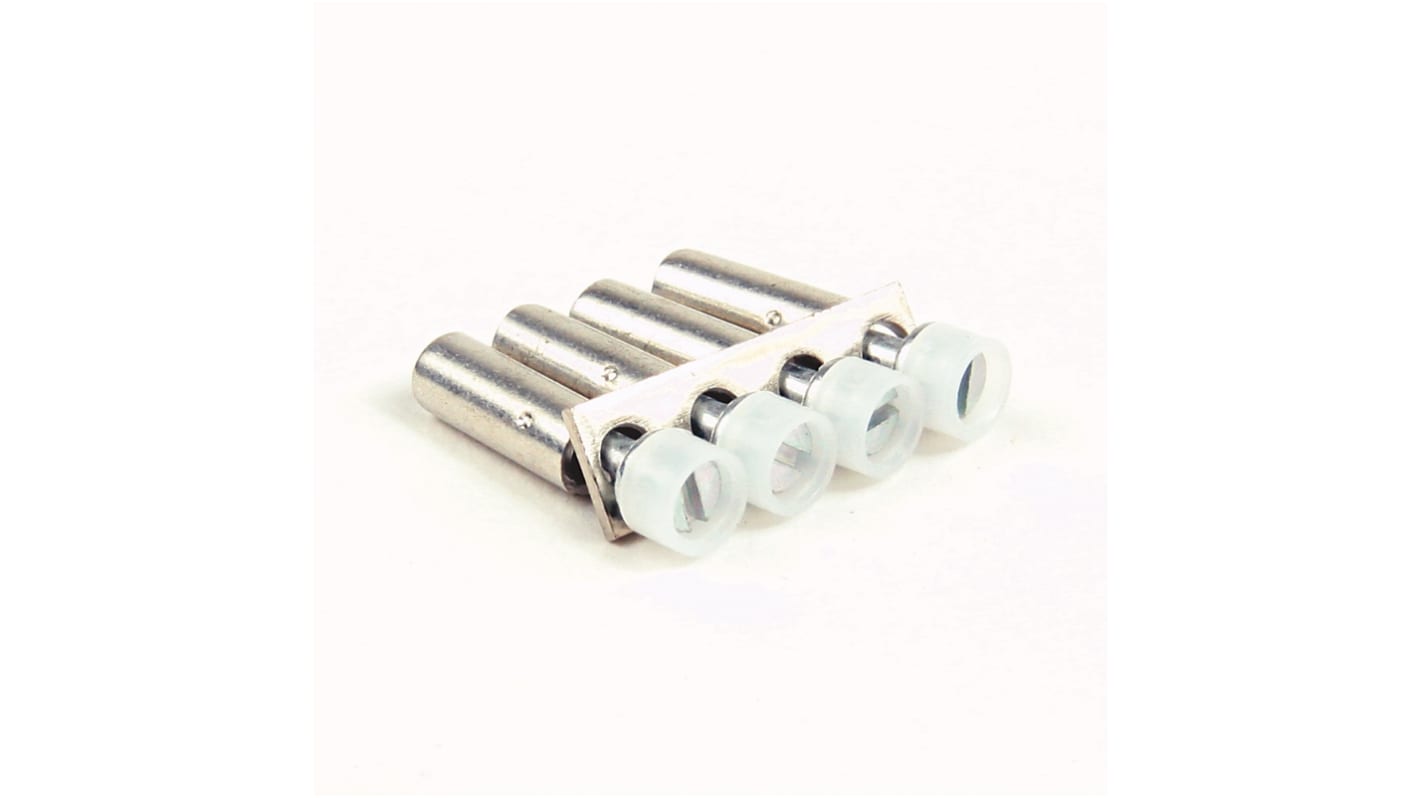 Ponticello centrale a vite Allen Bradley 1492-CJ5-4, 4 poli, colore grigio, dimensioni 5mm, isolato, per utilizzo con 1492-W3.