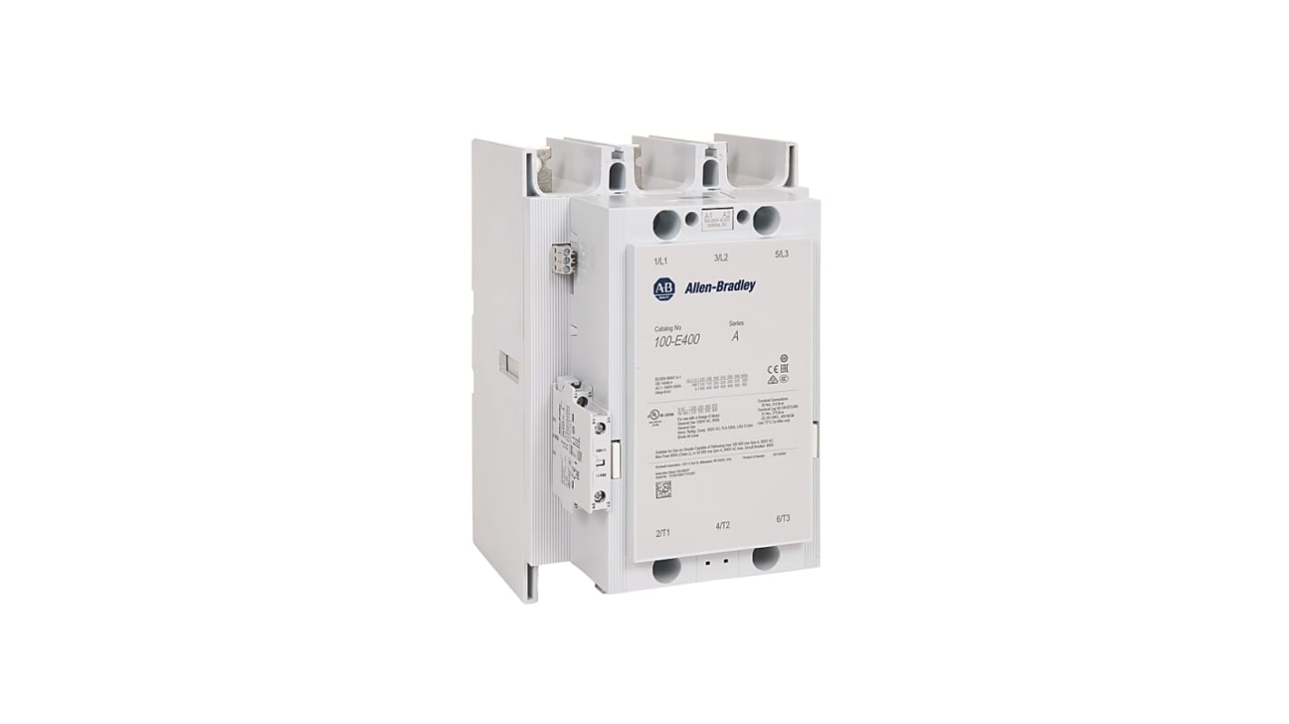 Contattore Rockwell Automation 100-E460EN11, 3 poli, 1 N/C + 1 N/A, corrente 460 A, tensione bobina 250-500 V.