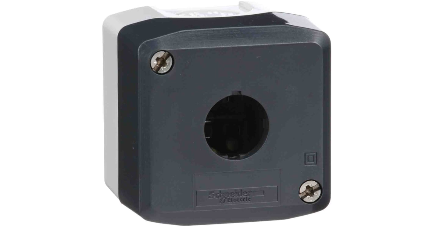 Contenitore stazione di controllo Schneider Electric XALD01H7, grigio chiaro, IP66/IP67/IP69, per unità XB5 Ø 22 mm.