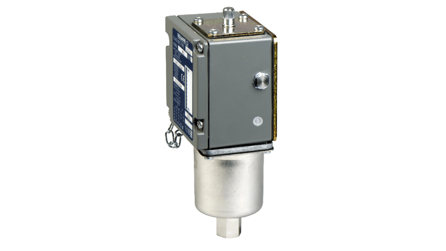 Pressostato Telemecanique Sensors ACW4M129012, pressione massima 1.4 bar, uscita 1 C/O, grado di protezione IP65.