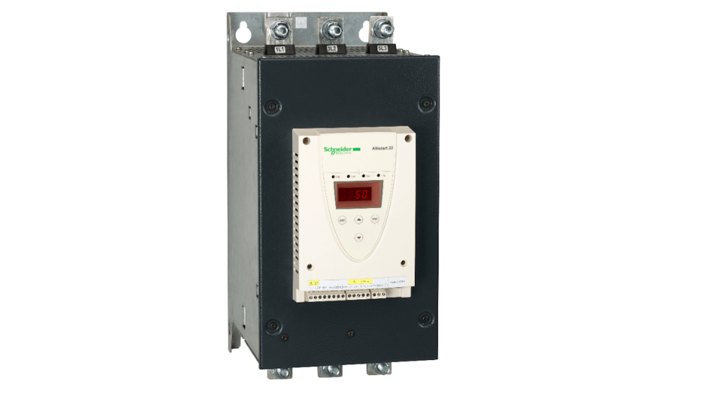 Starter stella-triangolo Schneider Electric ATS22C21S6U, 3 fasi, potenza 149,14 kW, tensione 208-600 V, montaggio con dissipatore.