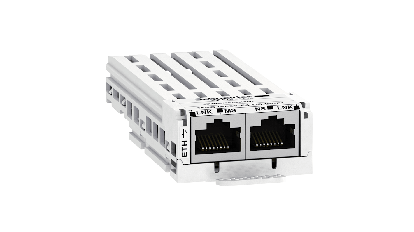 Modulo di comunicazione Schneider Electric VW3A3721, con connessioni RJ45, compatibile con Altivar Process.