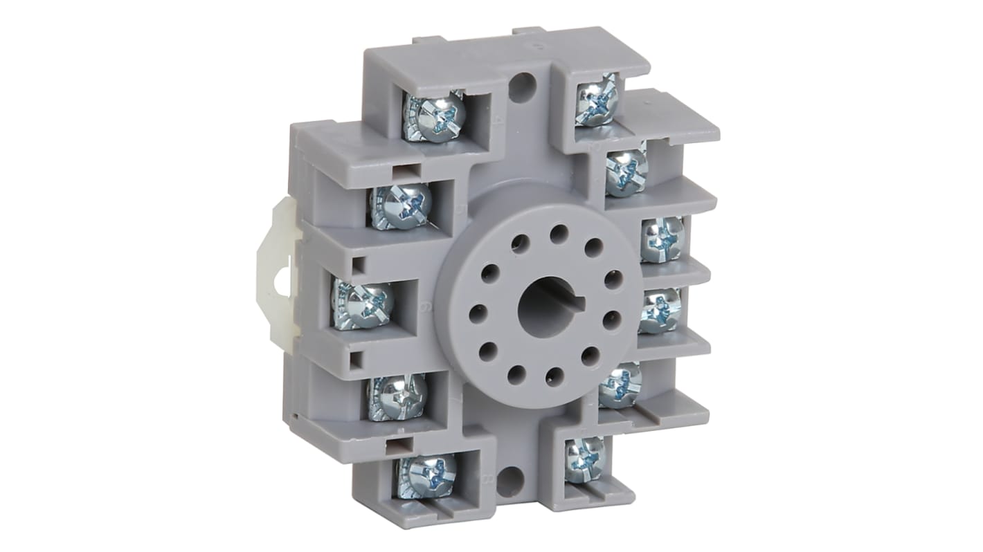 Zoccolo Rockwell Automation 700-HN126 per relè 700-HTA2A, 11 pin, montaggio su guida DIN, tensione massima 300V.