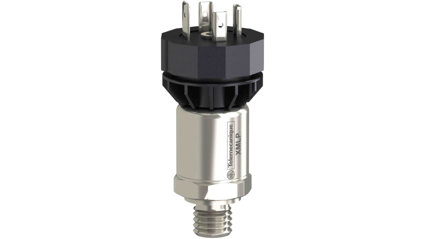 Sensore di pressione Telemecanique Sensors XMLP500MC21F, lettura da 0 a 0.5 bar, alimentazione 12-24 V c.c., grado di protezione IP65.