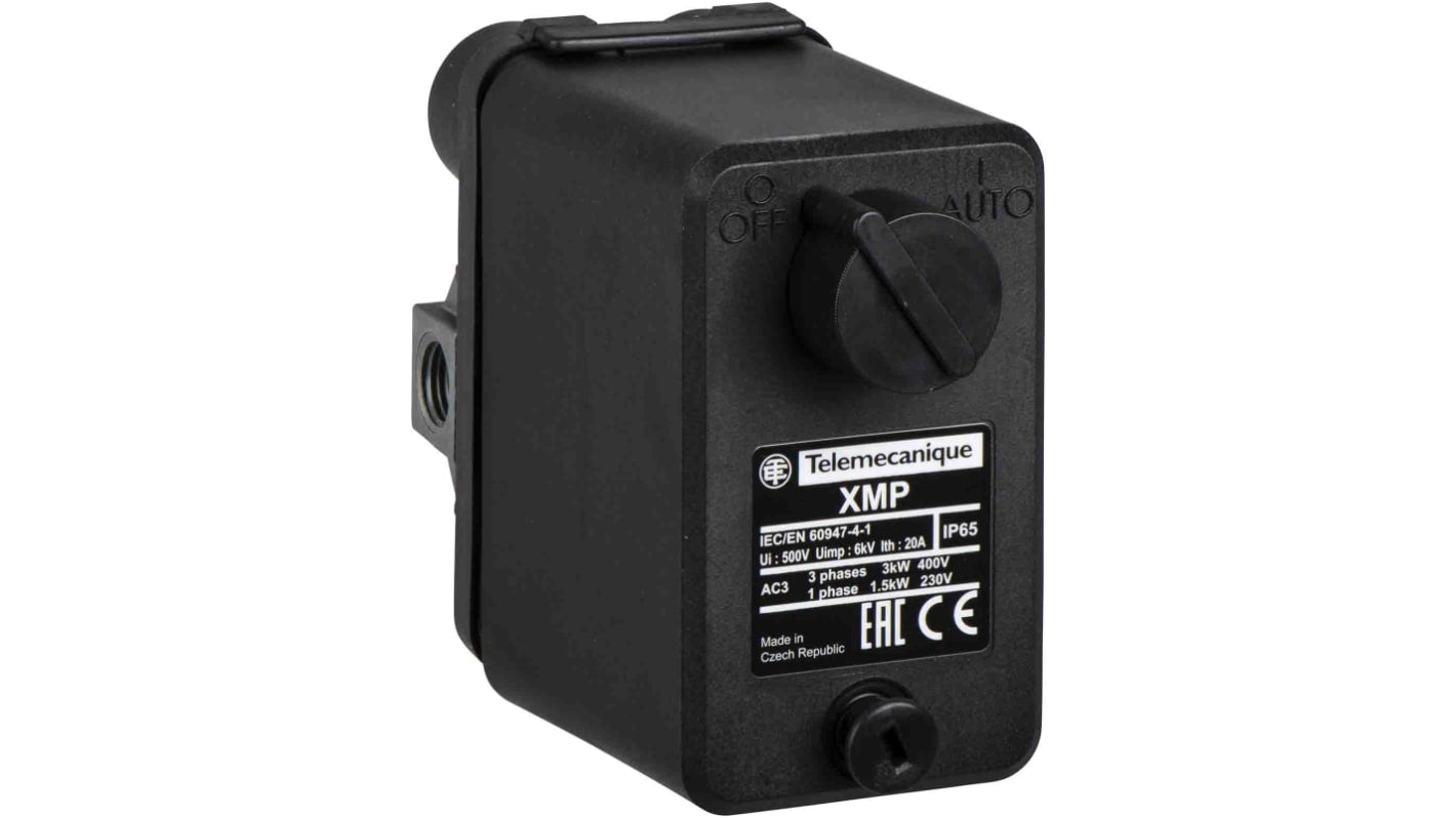 Sensore di pressione differenziale Telemecanique Sensors XMPR12B2433, max 12 bar, IP65, G1/4, per aria e acqua.