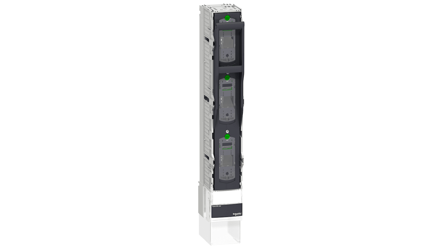 Sezionatore portafusibili NH2 FuPACT Schneider Electric, 400A, 3 poli, isolamento 800 V c.a., conforme a EN 60947-3.