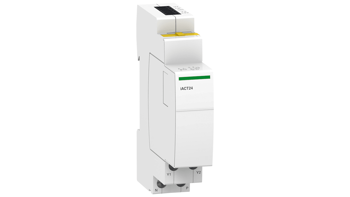 Contatto ausiliario Schneider Electric A9C15924, 1 contatto NO, montaggio a sinistra su contattori ICT Acti9, grado di protezione IP20/IP40.