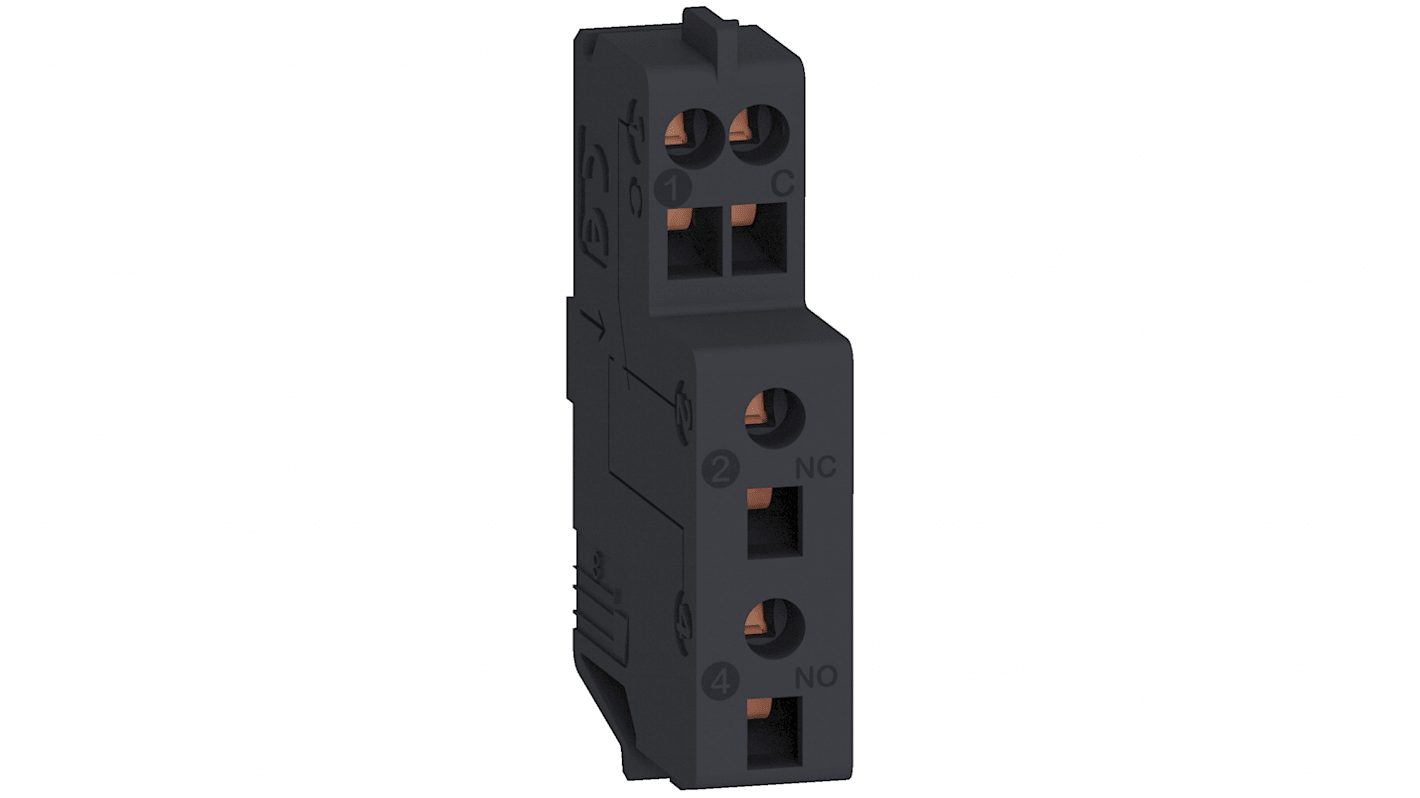 Schneider Electric GV4AE11 Contatto ausiliario TeSys GV4, 1 N/C + 1 N/A, 690V - Ideale per interruttori automatici motori. Tossico, senza metalli pesanti.