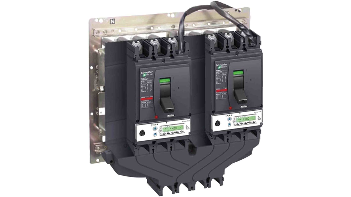Interblocco meccanico Schneider Electric LV432621 per Compact NSX 400/630 con maniglie rotanti. Blocco OFF/ON, lucchetti, sicuro e privo di mercurio.
