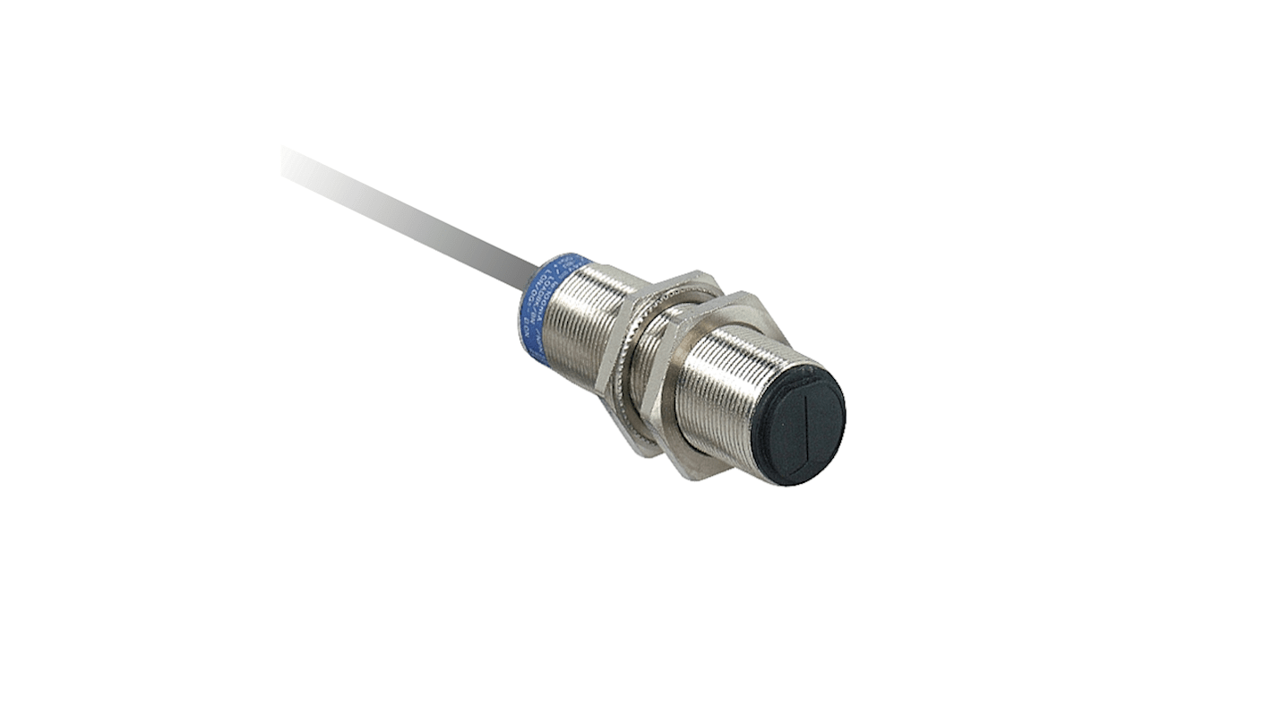 Sensore fotoelettrico Telemecanique Sensors XU5N18PP341, miniaturizzato filettato, rilevamento a diffusione fino a 100 mm, uscita PNP.