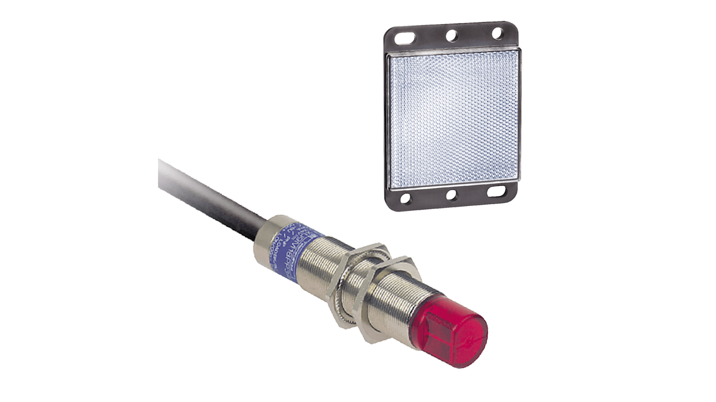 Sensore fotoelettrico cilindrico Telemecanique Sensors XU9M18MA230W, rilevamento fino a 3 m, uscita discreta NA, grado di protezione IP67.