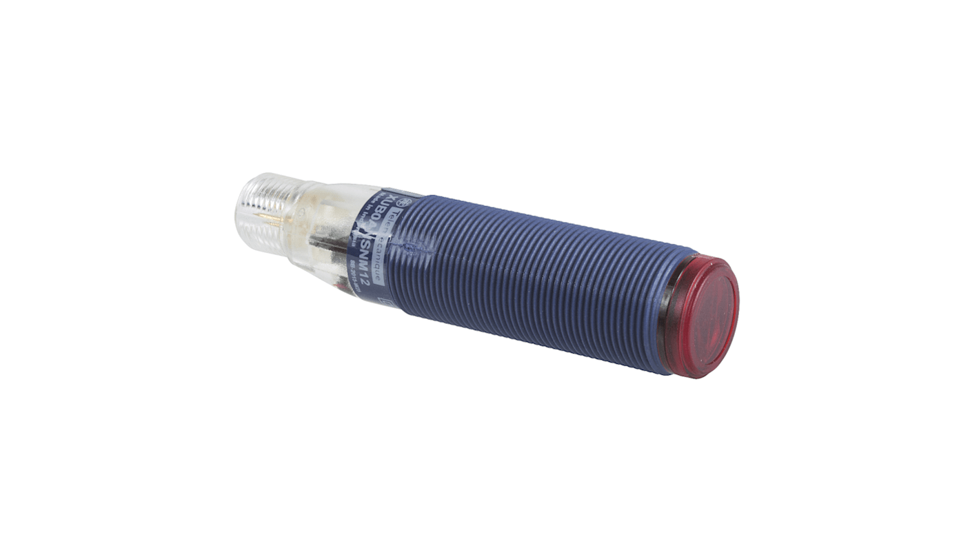 Sensore fotoelettrico Telemecanique Sensors XUB4APBNM12, miniaturizzato, filettato, rilevamento a diffusione fino a 100 mm, uscita PNP.