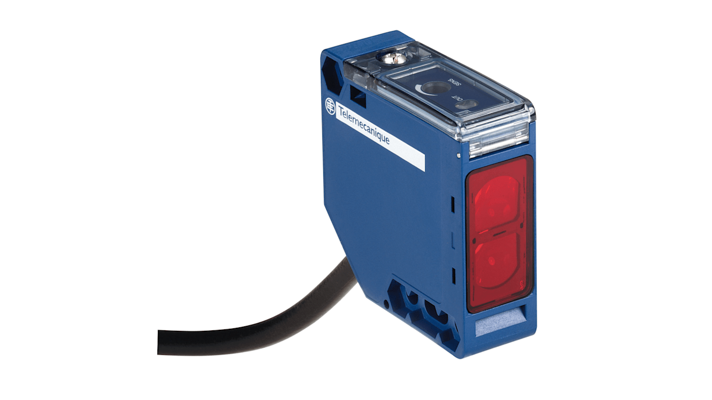 Sensore fotoelettrico rettangolare Telemecanique Sensors XUK8ARCTL2, rilevamento fino a 750 mm, uscita discreta, cablaggio a 5 fili.
