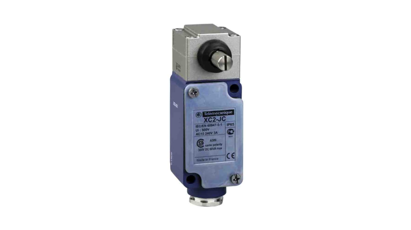 Interruttore di fine corsa Telemecanique Sensors, 1CO, 500V, 10A, custodia metallica, grado di protezione IP65, azione rapida.