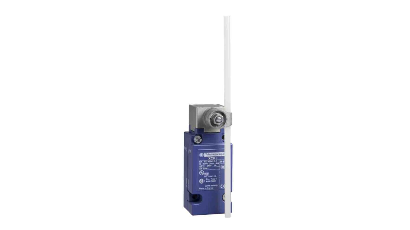 Interruttore di fine corsa Telemecanique Sensors XCKJ110559H29, unipolare con leva ad asta, grado di protezione IP66, 500V, 10A.