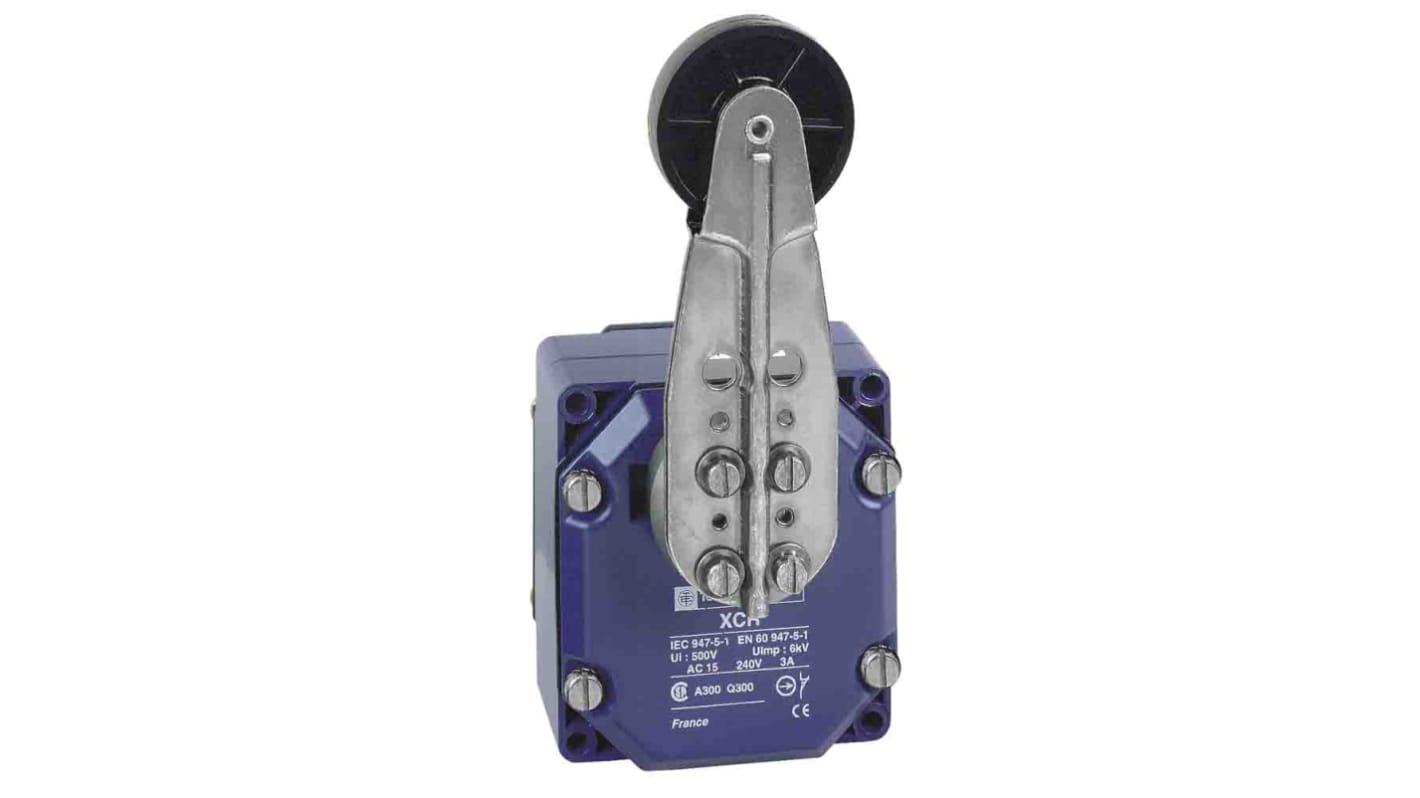 Interruttore di fine corsa rullo Telemecanique Sensors XCRA55, 1NC/1NO + 1NC/1NO, custodia metallica, grado di protezione IP54.
