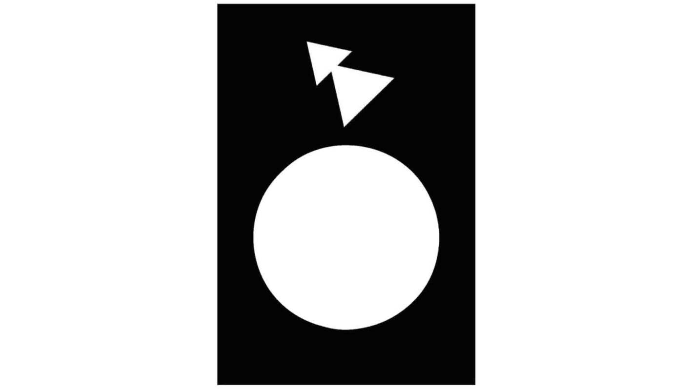 Legenda Schneider Electric ZB2BY2918 30x40mm nera per stazioni di controllo Harmony. Simbolo inverso a bassa velocità, compatibile con XACA e XACM. Mercury free.