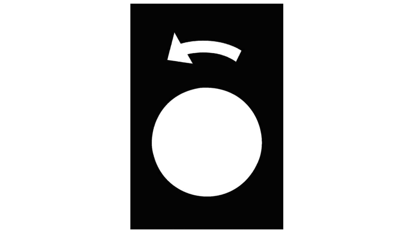 Legenda Schneider Electric ZB2BY2922 Harmony XAC 30x40mm nera con Symbol slew left, slow per stazioni di controllo. Mercury free.