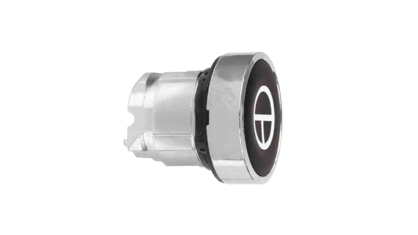 Attuatore pulsante ZB4BA245 di Schneider Electric, rotondo, diametro 22mm, meccanismo a ritorno a molla, montaggio a innesto.