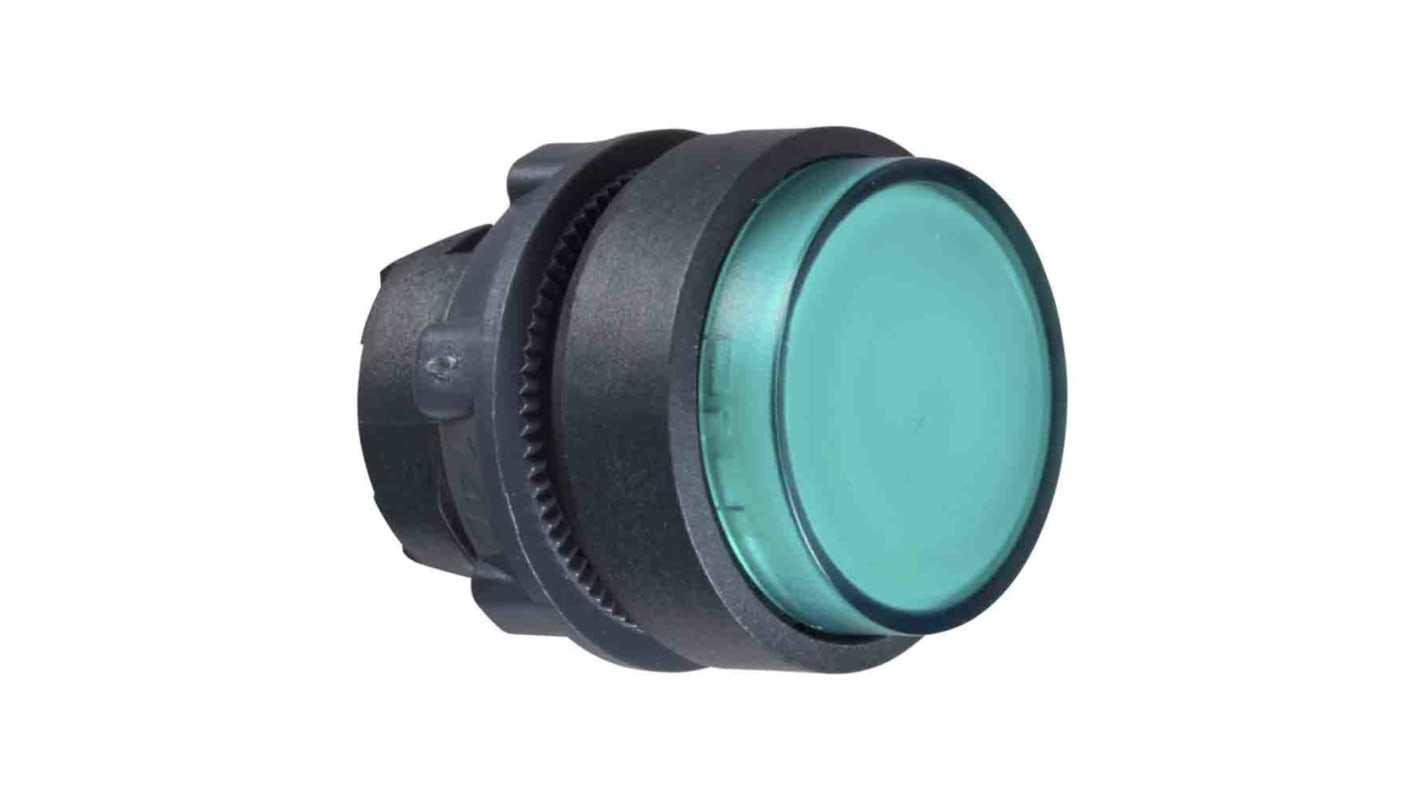 Attuatore pulsante instabile Schneider Electric ZB5AW133, testa verde illuminata, diametro foro 22mm, facile montaggio.