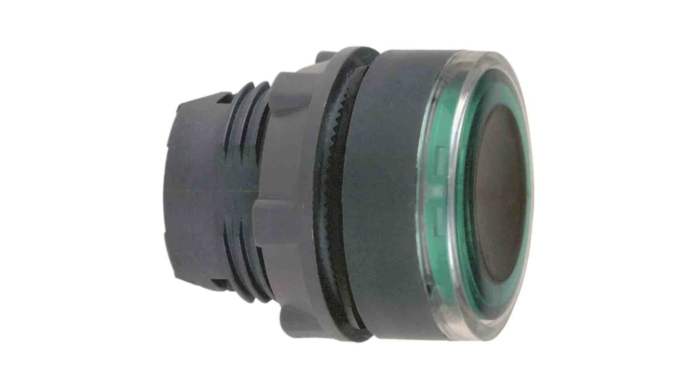 Attuatore pulsante instabile verde Schneider Electric, serie Harmony XB5, diametro foro 22 mm, montaggio a innesto.