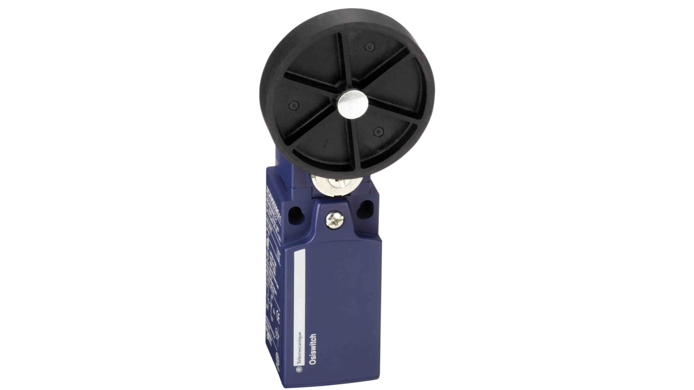 Interruttore di fine corsa a rullo Telemecanique Sensors XCKN2139P20, 1NC/1NA, IP66/IP67, custodia plastica, corrente max 10A.