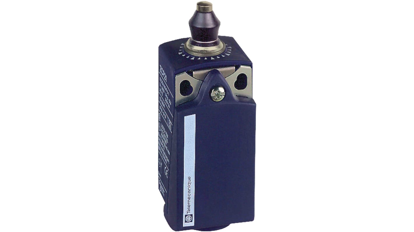 Interruttore di fine corsa Telemecanique Sensors XCKP2511G11, stantuffo, 1NC/1NA, IP66/IP67, 10A, custodia plastica.