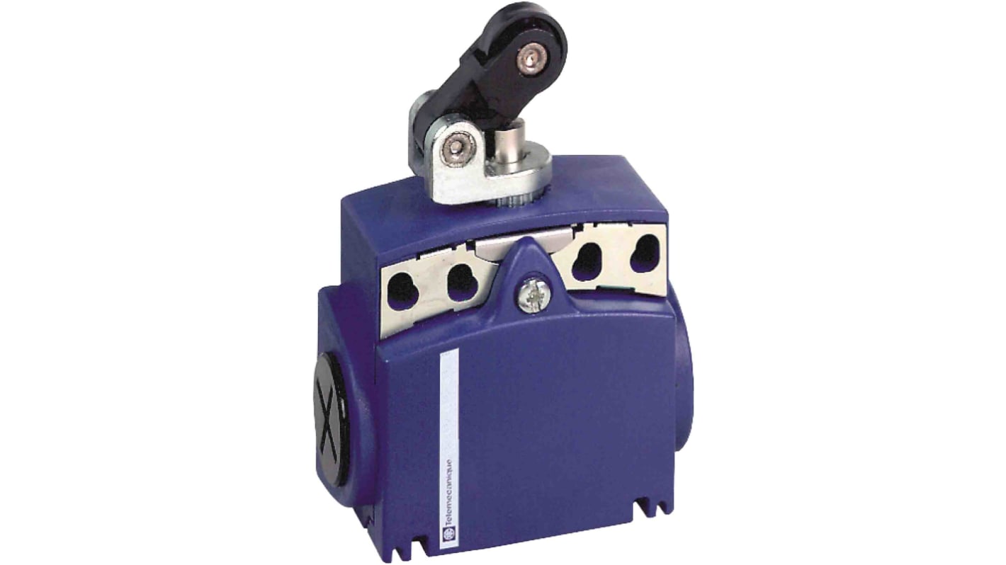Interruttore di fine corsa a rullo Telemecanique Sensors XCKT2121G11, 1NC/1NA, IP66/IP67, corrente massima 10A.