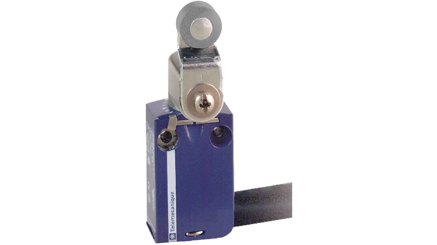 Interruttore di fine corsa a rullo Telemecanique Sensors XCMD2116L3, 1NC/1NA, IP66/IP67, custodia metallica, corrente max 6A.