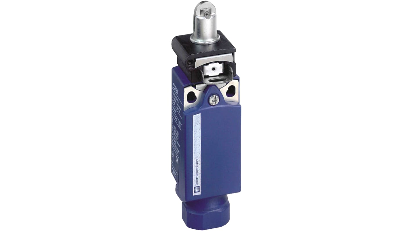 Interruttore di fine corsa a rullo Telemecanique Sensors XCPR2102G13, 1NC/1NA, IP66/IP67, 10A, custodia in plastica.