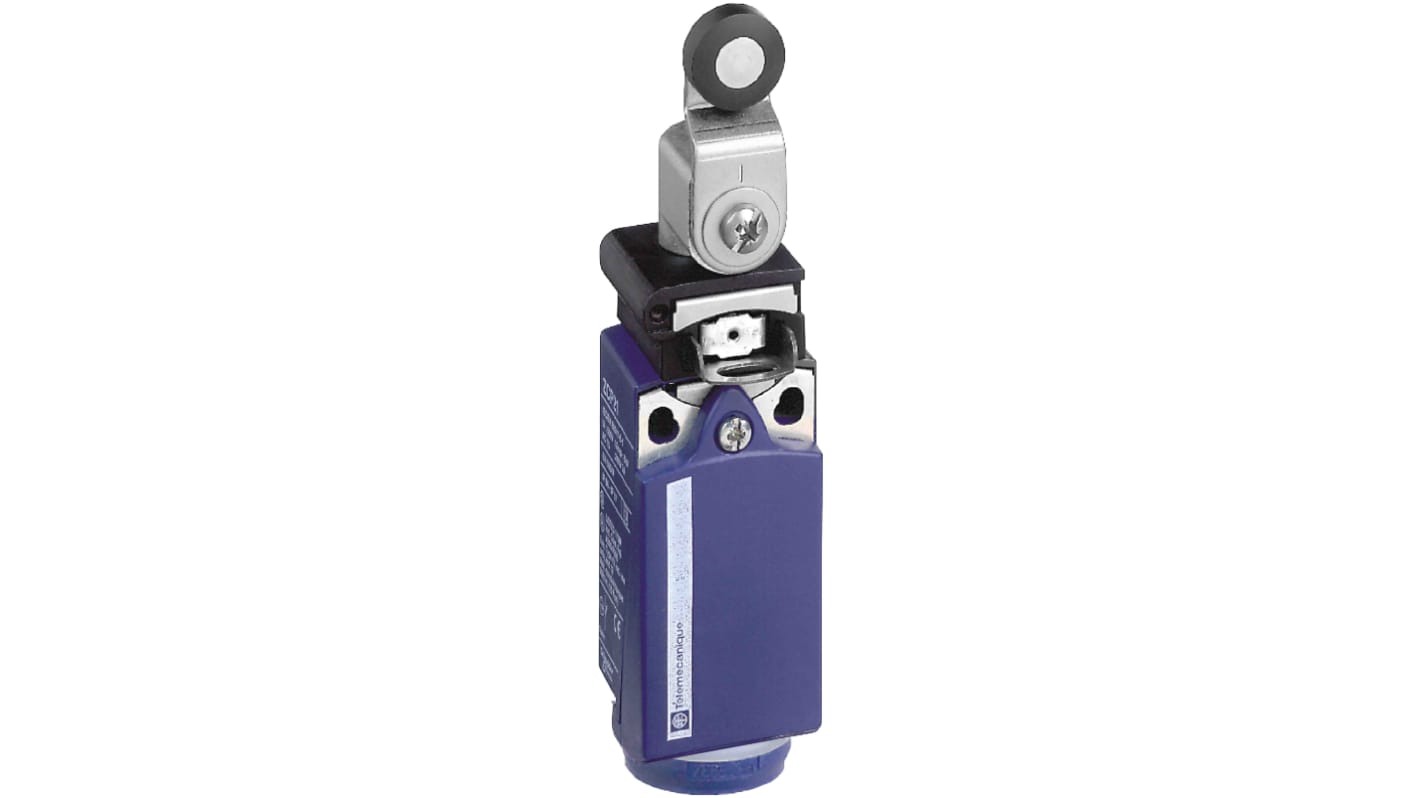 Interruttore di fine corsa a rullo Telemecanique Sensors XCPR2918P16, 1NC/1NA, IP66/IP67, 10A, custodia in plastica.