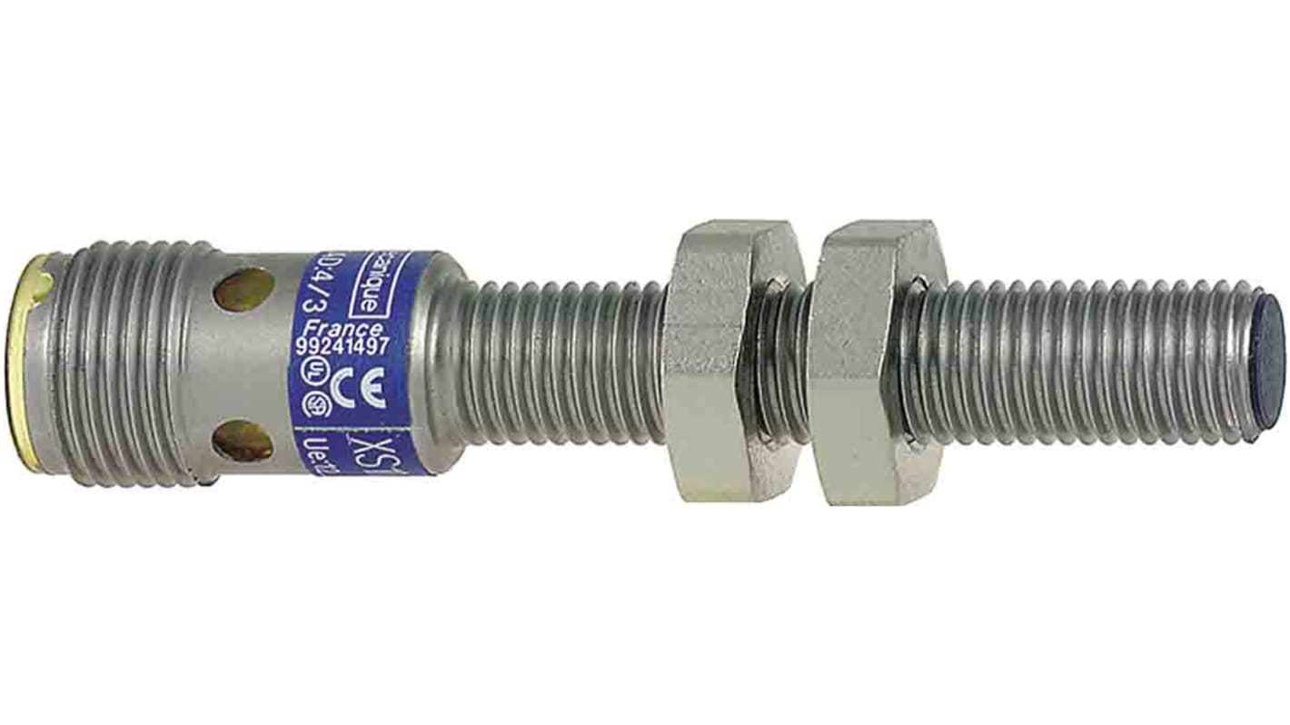 Sensore di prossimità cilindrico PNP Telemecanique Sensors XS508BLPBM12, tecnologia induttiva, gamma di rilevamento 1,5 mm, IP67.