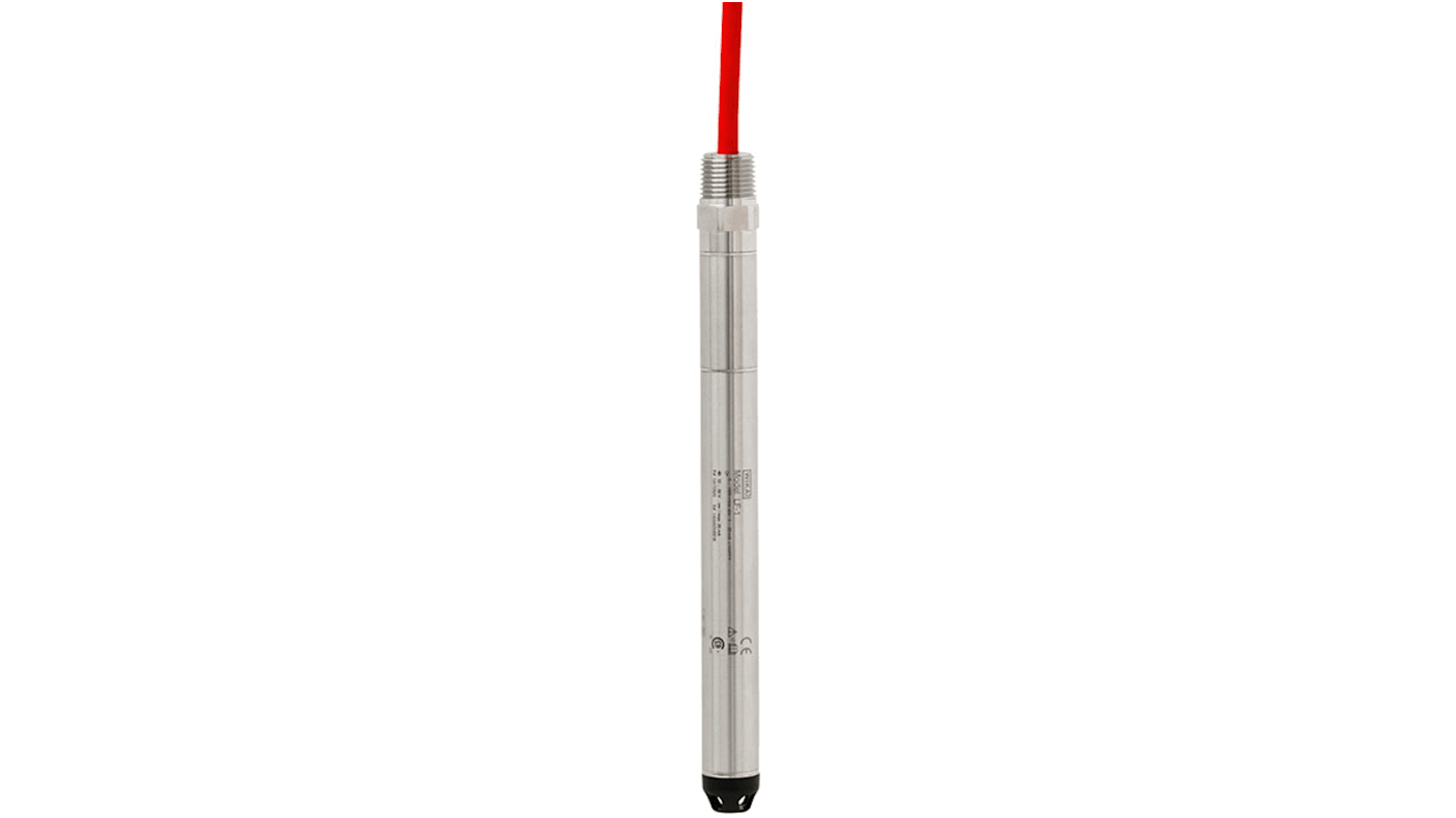 Sensore di pressione WIKA 14210643, intervallo 0-0.6 bar, precisione 1%, uscita 4-20 mA, IP68, per applicazioni wireless.