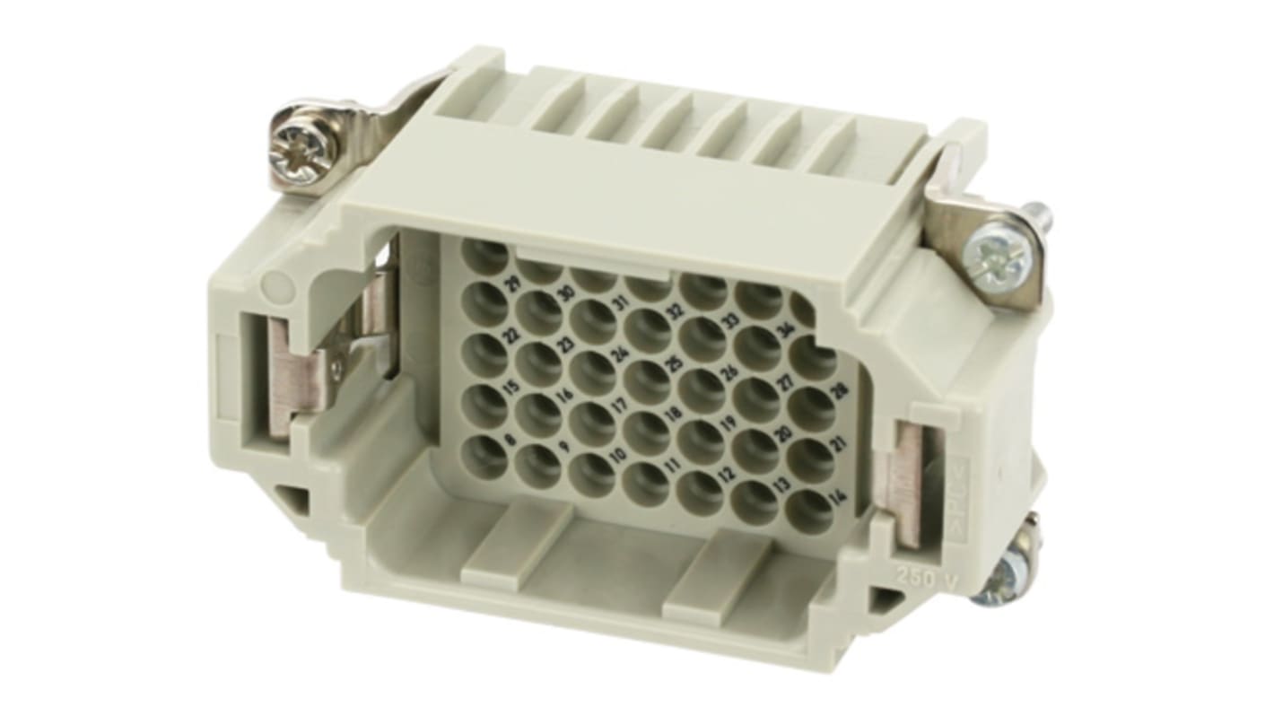 Inserto maschio Amphenol Industrial Heavy Mate C146, 10A, 24 + PE vie, corrente 10 A, tensione 250 V.