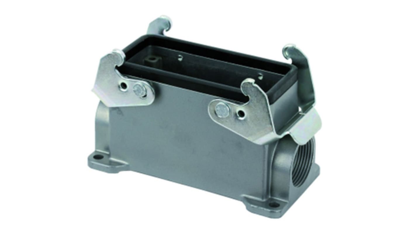 Contenitore Amphenol Industrial C146, 16P, robusto, IP65, doppia leva, per applicazioni di controllo industriale.