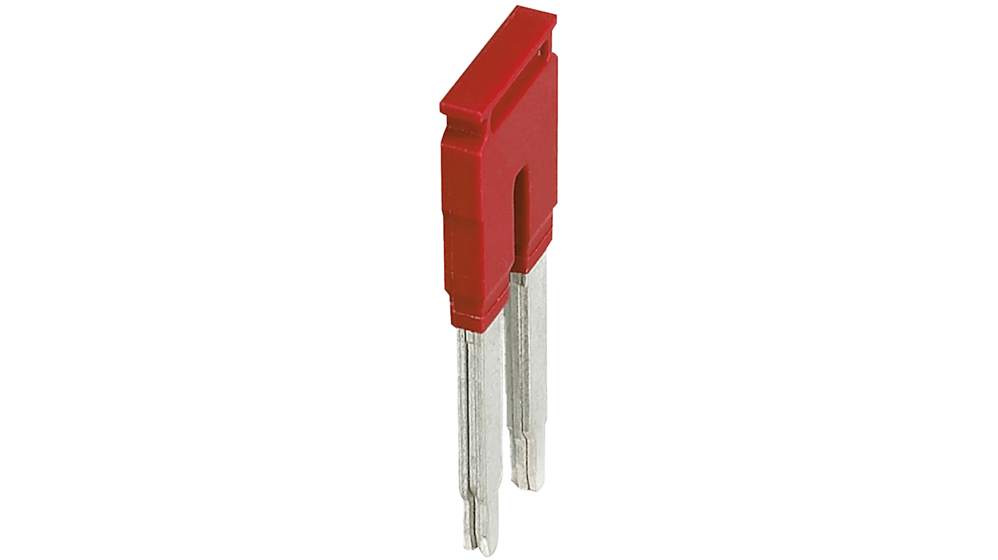 Ponte a innesto Schneider Electric NSYTRAL102, serie TRA, per cavi 2,5 mm², colore rosso, compatibile con terminal a molla e a vite.