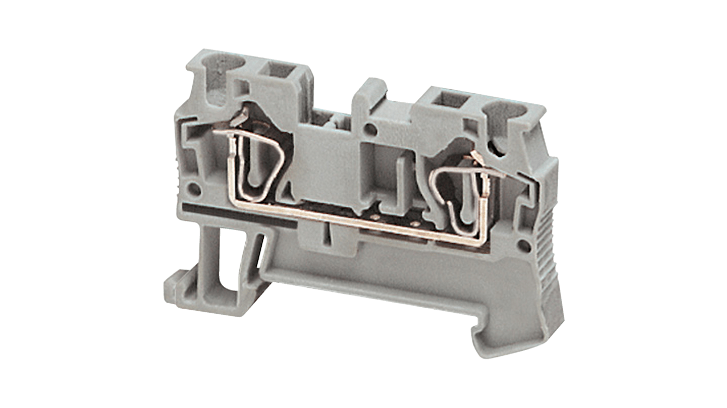 Morsettiera passante Schneider Electric NSYTRR42, grigia, 32A, 4 mm², clip di montaggio. Resistente da -40 a 130 °C. Ideale per applicazioni industriali.