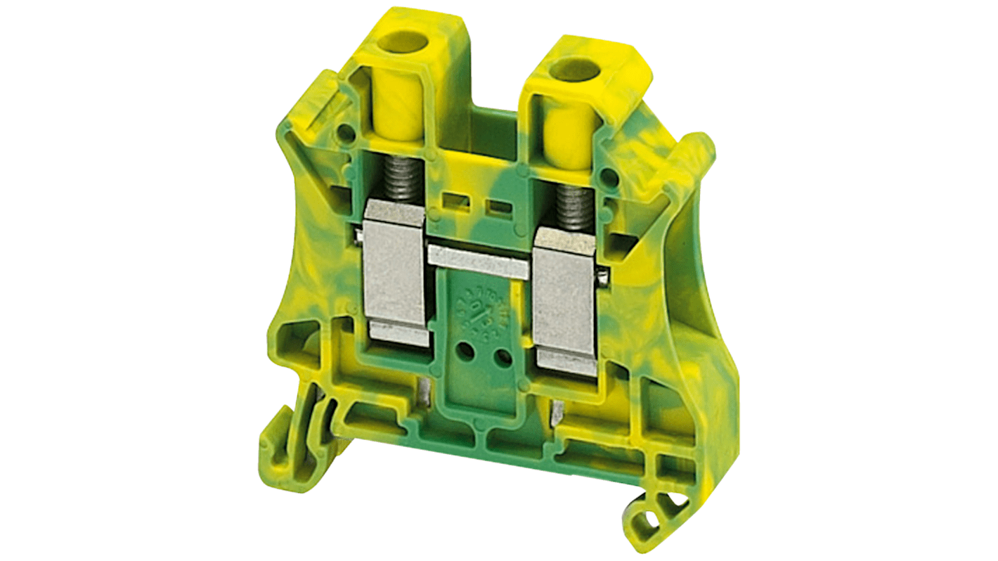 Morsettiera di terra Schneider Electric NSYTRV102PE, 2 vie, 10 mm², terminal a vite, resistente da -40 a 130 °C, poliammide. Per installazioni sicure.