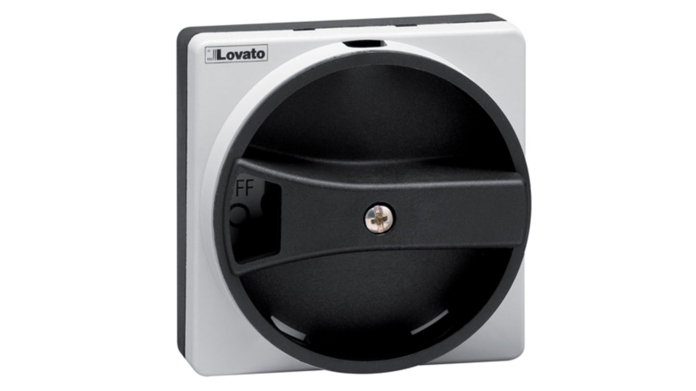 Manopola rotante bloccabile Lovato GAX61B, colore nero, lunghezza 65mm, per moduli GA040D, GA063SA, GA-A, GA-C, GD, protezione IP65.