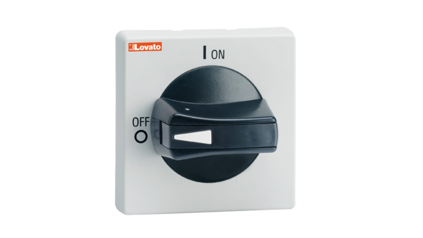 Manopola rotante Lovato GAX63B, compatibile con GA040D e GA063SA, colore nero, lunghezza 65mm, protezione IP65.