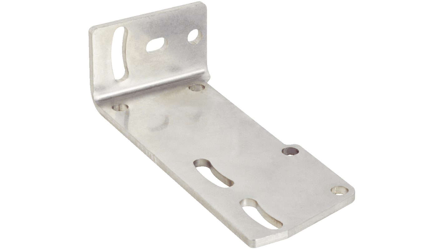 Staffa di montaggio Sick BEF-WG-W24 in acciaio inox, compatibile con sensori W24-2 per applicazioni industriali.