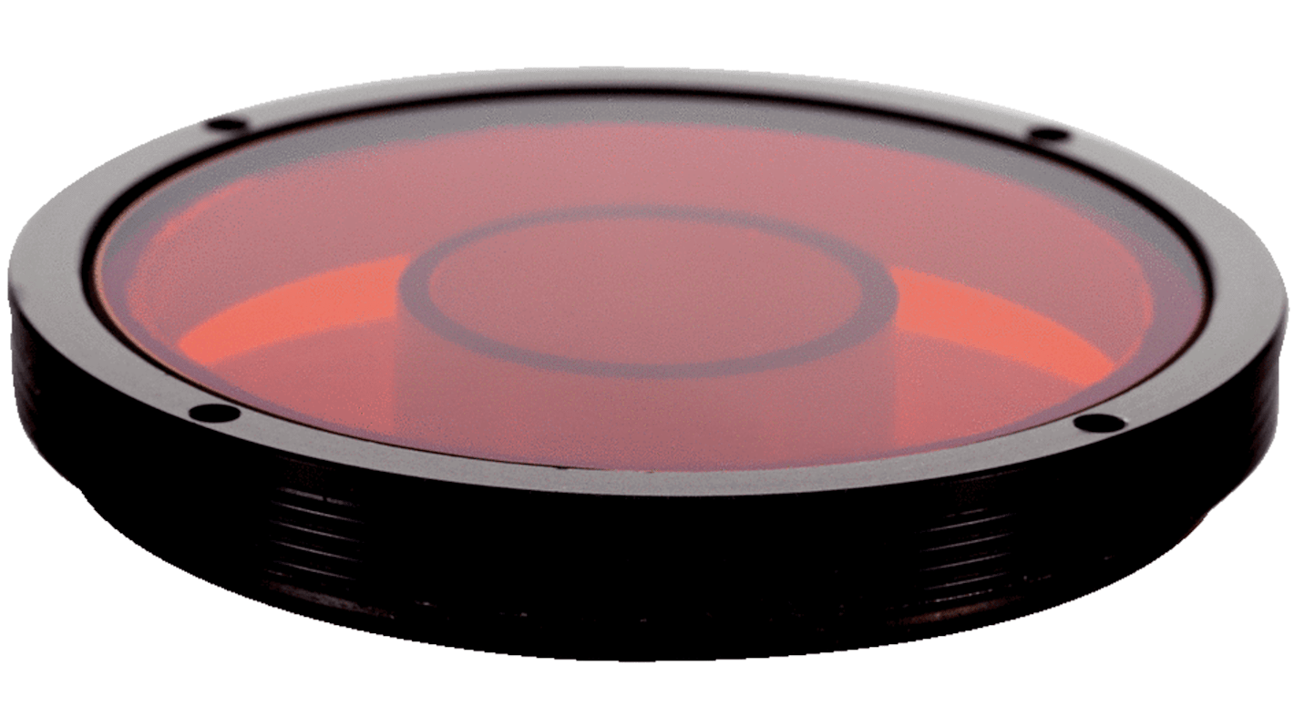 Filtro rosso Sick 2050675 in PMMA per ispettore, compatibile con lenti intercambiabili, per applicazioni ottiche industriali.