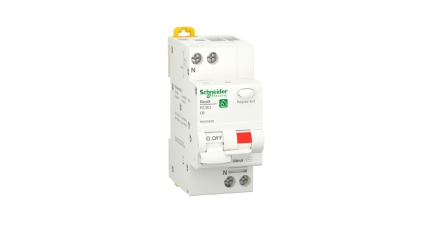 Interruttore automatico Schneider Electric R9D60606, 1 polo, 6 A, montaggio su guida DIN, colore bianco, IP20.