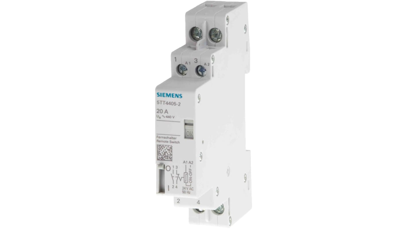 Interruttore remoto Siemens 5TT4431-5, 25A, montaggio su guida DIN, per circuiti di protezione DC.