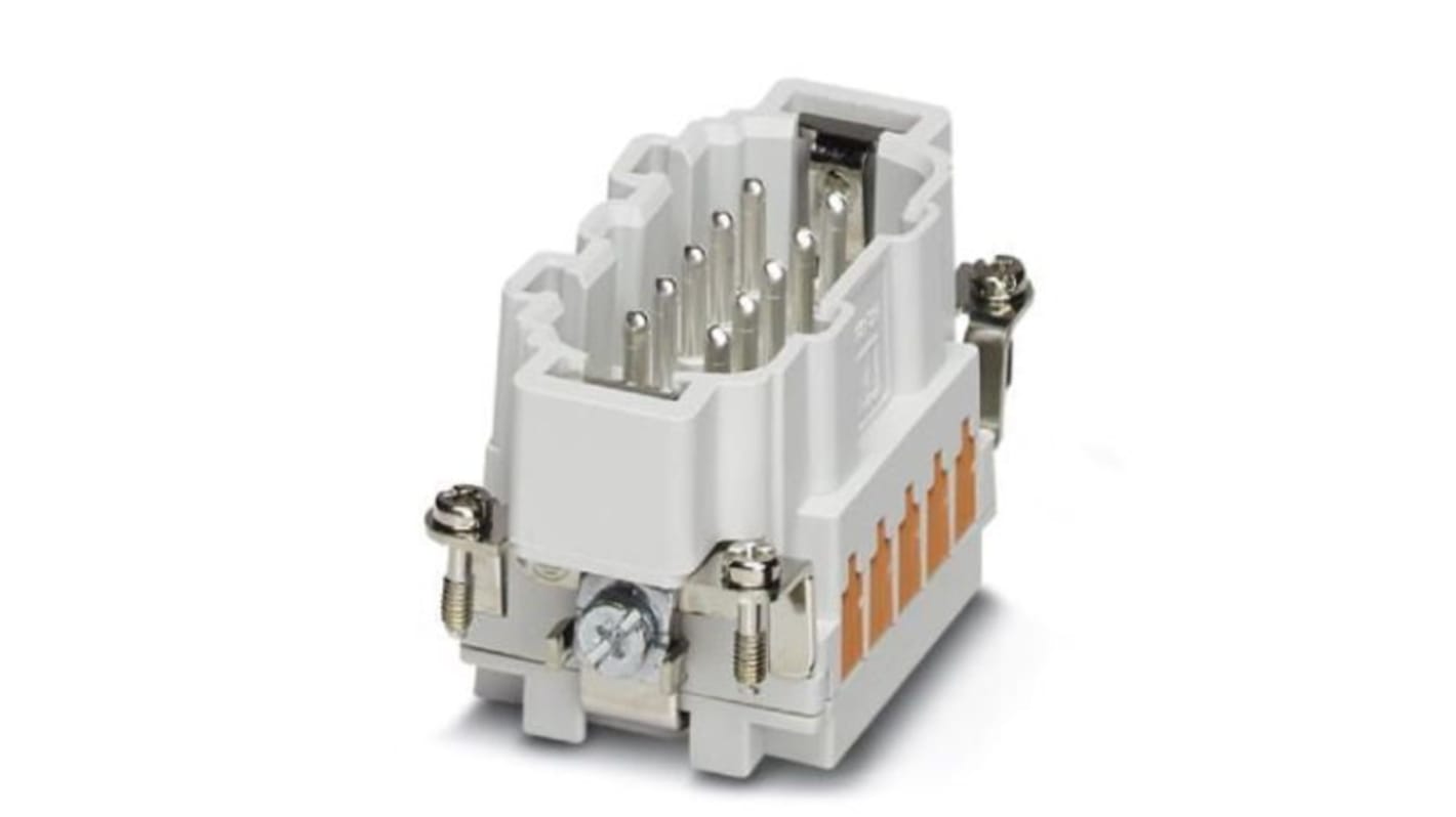 Connettore di potenza maschio Phoenix Contact serie HC-B10 16A 10 vie - Lega di rame -40°C / 125°C per contenitori HEAVYCON ADVANCE e HEAVYCON tipo B10. Ideale per applicazioni di potenza.